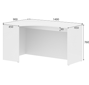 Стол эргономичный левый (усиленный) SIMPLE 140x90 см, белый